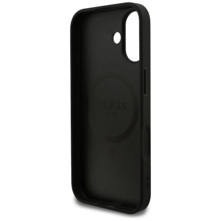 Guess Grained Ring MagSafe Hülle für iPhone 17 - Schwarz
