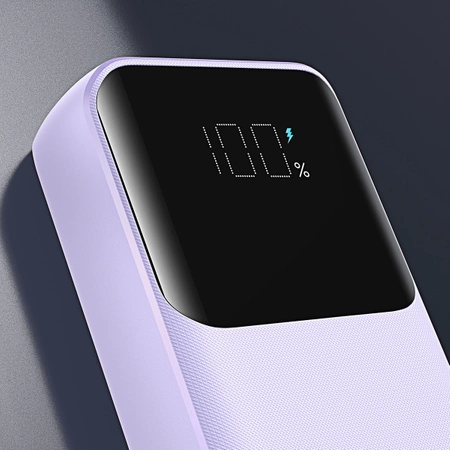 Joyroom Powerbank 30 W 10000 mAh mit integrierten Lightning und USB-C-Kabeln lila (JR-PBC06)