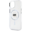Original Case IPHONE 15 Karl Lagerfeld Hardcase IML Metal Karl Head MagSafe white