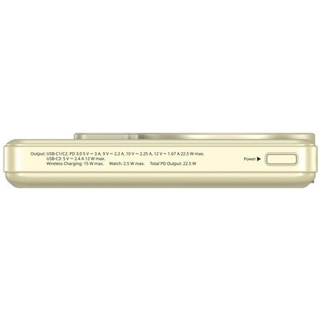 Powerbank Verbatim Charge n Go 10000mAh  z podstawką Magnetic Wireless wyświetlacz TFT 2xkabel USB-C złoty 32274