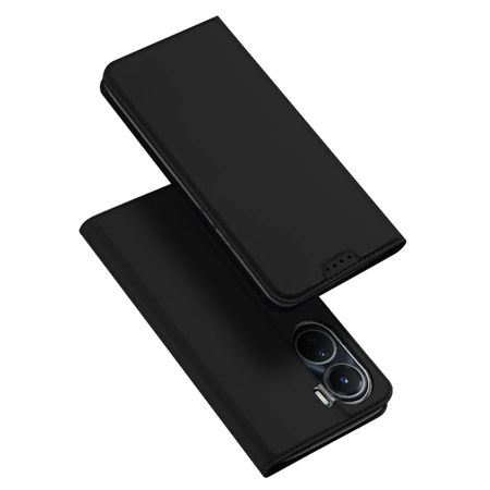 Dux Ducis Skin Pro etui Vivo Y16 / Y02s portfel kabura pokrowiec z klapką czarny