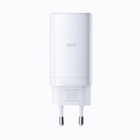Allity ładowarka sieciowa GaN PD QC ATC-01-65WACC 2x USB-C + 1x USB-A 65W biała