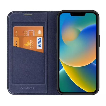 Dux Ducis Skin X2 Hülle für iPhone 14 Plus Hülle mit Magnetklappe blau