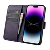iCarer Wallet Case 2in1 für iPhone 14 Pro Max Leder Flip Cover Anti-RFID dunkellila (WMI14220728-DP)