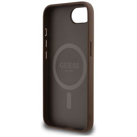 Guess 4G Circle Classic Logo MagSafe - Etui do iPhone 16e (brązowy)