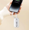 Joyroom mini powerbank 10000mAh Colorful Series 22.5W z 2 wbudowanymi kablami USB C i Lightning biały (JR-L012)