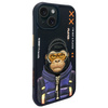 Nimmy etui iPhone 15 6.1" czarny/black    Cool&Cute 2.0 Monkey