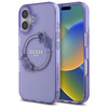 Original Case IPHONE 16 Guess Hardcase IML Flowers Wreath MagSafe (GUHMP16SHFWFCU) purple