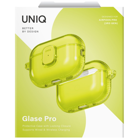 Etui UNIQ Glase Pro do AirPods Pro 3     Lock Case żółty