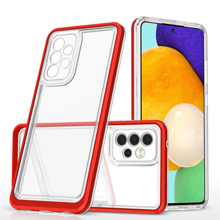 Clear 3in1 Case for Samsung Galaxy A73 Frame Cover Gel Red