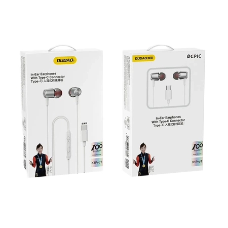 Dudao X1PROT In-Ear-Kopfhörer mit USB-C, kabelgebunden, 1,2 m – Weiß