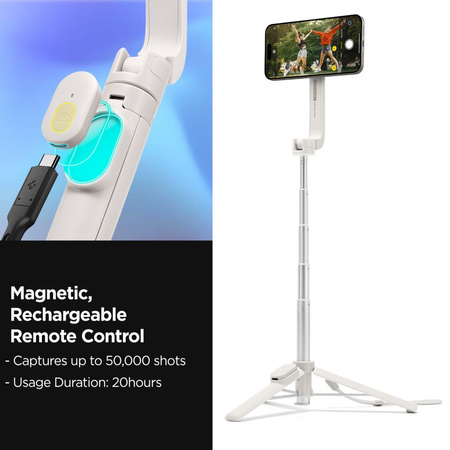Spigen Selfiestick S571W MagSafe Tripod   Bluetooth dune beige AMP07657
