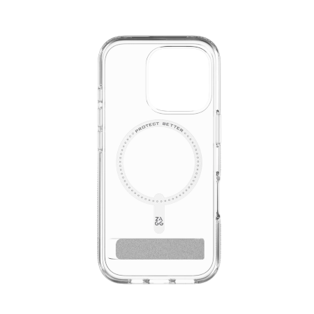ZAGG Crystal Palace Snap Kickstand MagSafe Hülle mit Ständer für iPhone 16 Pro – transparent