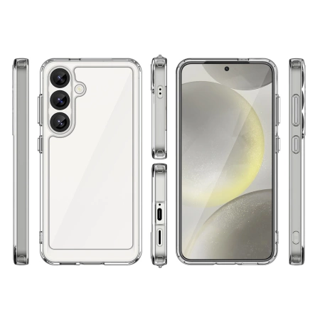Etui silikonowe Outer Space Case z żelową ramką do Samsung Galaxy S25 - przezroczysto-czarne