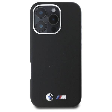 Original Handyhülle IPHONE 16 PRO BMW Hardcase M Smooth Full Wrapped Metal (BMHCP16L23PMWK) schwarz