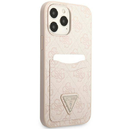Schutzhülle IPHONE 13 PRO Guess Hardcase 4G Triangle Logo Cardslot (GUHCP13LP4TPP) rosa