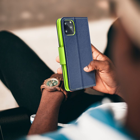 Kabura Fancy Book do  XIAOMI Redmi NOTE 13 PRO 4G granatowy / limonka