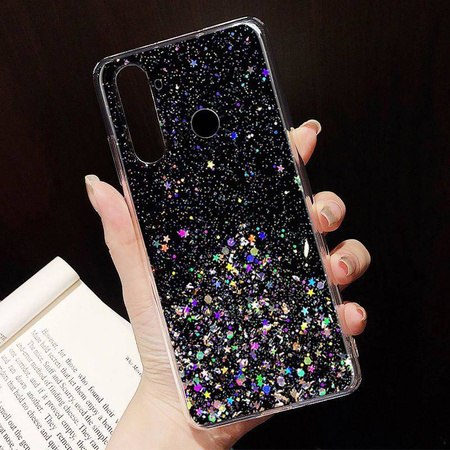 Etui IPHONE 14 Brokat Cekiny Glue Glitter Case czarne