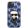 Original Handyhülle IPHONE 13 Karl Lagerfeld Hardcase Monogram Ikonik Patch blau