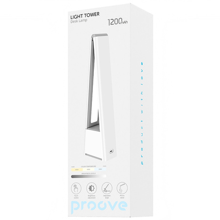 Proove Lampka biurkowa Light Tower LED 1200mAh 5W biały/white