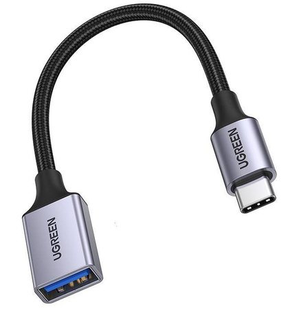 Ugreen kabel adapter przejściówka OTG USB-C (męski) - USB-A (żeński) 5Gb/s 0.15m czarny (US378)