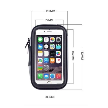 Universal wasserdicht Fahrradhalterung Fahrrad & Motorrad Telefonhalter XL Größe (maximale Telefongröße: 165 mm x 80 mm) schwarz (ohne Lenkerbefestigung)