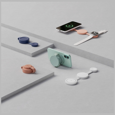 Ładowarka indukcyjna Bazic GoMag Trio 2  3w1 15W magnetyczna do iPhone/Watch/AirPods pistacjowy