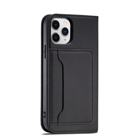 Magnetkartenhülle für iPhone 12 Pro Tasche Kartenetui Kartenhalter Schwarz