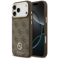 Etui Guess 4G Strass Logo MagSafe na iPhone 17 Pro Max - brązowe