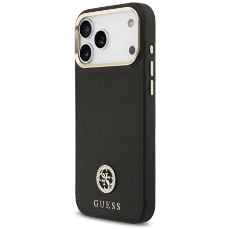 Guess Grained Strass Logo MagSafe case for iPhone 17 Pro Max - black