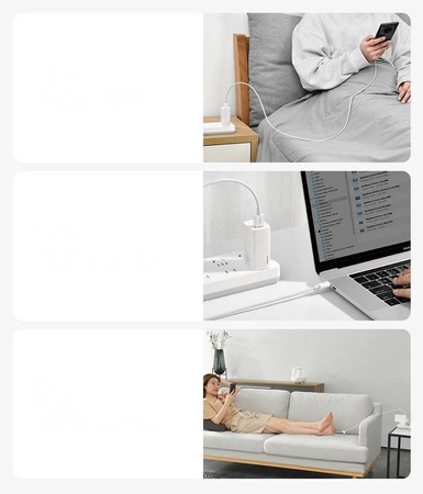 Baseus Superior kabel USB - USB Typ C 66 W 6A 1 m Biały (CATYS-02)