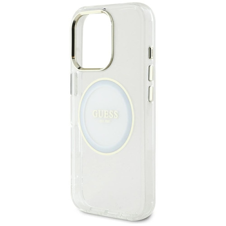Guess IML Metal Colored Circle Classic Logo MagSafe - Etui do iPhone 16 Pro Max (biały)
