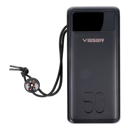 Bateria zewnętrzna (Powerbank) VEGER Tank Lite - 50 000mAh LCD Quick Charge PD 22,5W czarny (W5001)