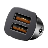 Szybka ładowarka samochodowa 2xUSB Baseus  Square metal A+A 30W  Dual QC 3.0  Quick inteligentna Car Charger czarna CCALL-DS01