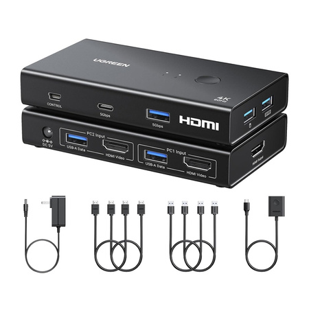 Przełącznik Switch KVM UGREEN AK502 2w1 HDMI 2.0