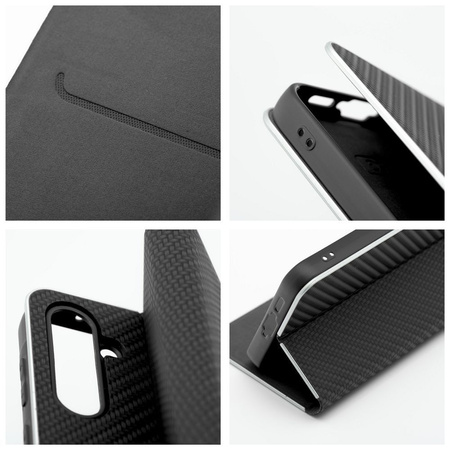 Kabura LUNA Book Carbon do HUAWEI P30 Lite czarny