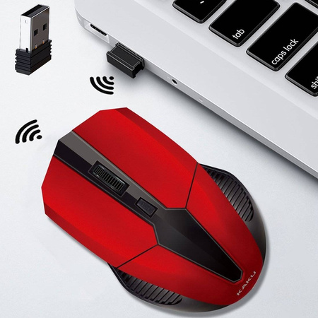 Myszka bezprzewodowa optyczna 4 przyciski KAKU Wireless Optical Mouse (KSC-378) czerwona