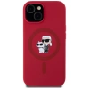 Karl Lagerfeld Silikon Karl&Choupette Heads Ring MagSafe iPhone 15 Hülle - Rot