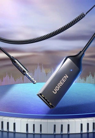 Ugreen Bluetooth 5.3 audio receiver USB cable audio adapter AUX jack black (70601 CM309)