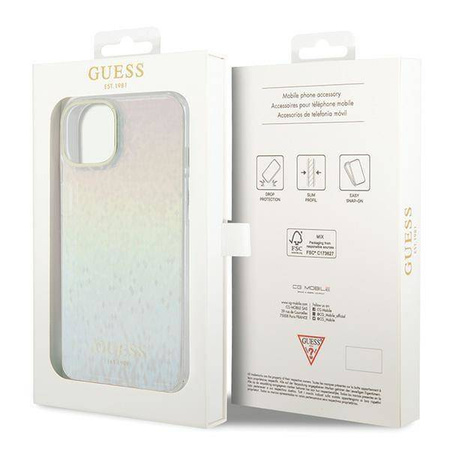 Guess IML Faceted Mirror Disco Iridescent case for iPhone 15 - multicolored