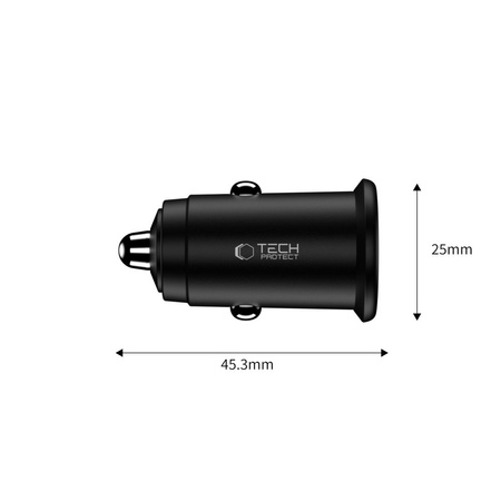 TECH-PROTECT CC02 2-PORT CAR CHARGER PD35W/QC3.0 BLACK