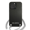 Oryginalne Etui IPHONE 13 PRO MAX Karl Lagerfeld Hardcase Leather Textured And Chain (KLHCP13XPMK) czarne