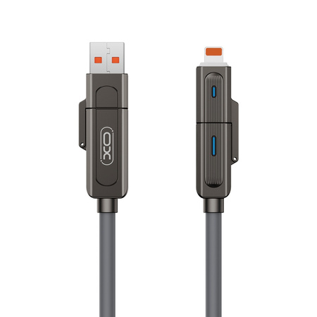 XO kabel NB275 4w1 USB-C - Lightning + USB + USB-C 60W 1,0m szary