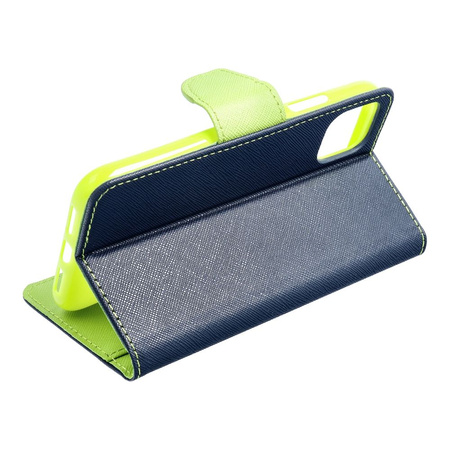 Kabura Fancy Book do IPHONE 15 PRO MAX granatowy / limonkowy