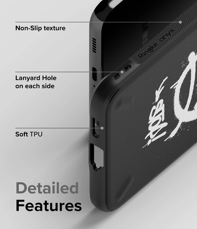 Ringke Onyx Design Durable Cover Case für Samsung Galaxy S22+ (S22 Plus) schwarz (Graffiti) ()