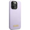 Guess GUHMP14LSBPLU iPhone 14 Pro 6.1" purple/purple hard case Silicone Logo Plate MagSafe