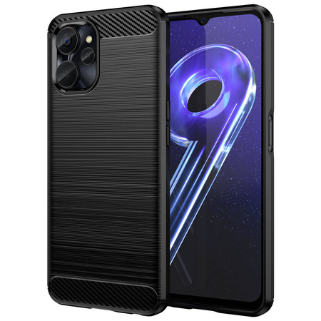 Carbon Case für Realme 10 5G / Realme 9i 5G Flexible Silikon-Carbon-Abdeckung Schwarz