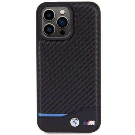 Etui BMW Leather Carbon na iPhone 15 Pro Max - czarne