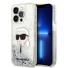 Karl Lagerfeld Liquid Glitter NFT Karl's Head - Etui iPhone 14 Pro (srebrny)