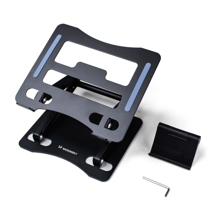 Wozinsky WRS-CPY75DSB Laptop- und Tablet-Ständer aus Aluminium + gratis Smartphone-Ständer – Schwarz